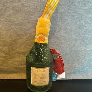 Bark Box Dog Toy BELLY RUBBY BUBBLY Howliday Party Strap Crinkle Squeak Size M